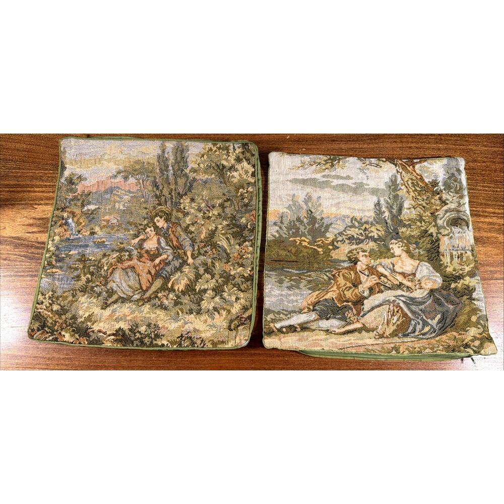 Vintage Decorative Tapestry Accent Pillows in Multi-Color
